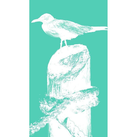 Perching Seabird II Black Modern Wood Framed Art Print by Bryant, Susan