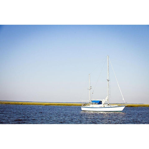 Resting Sails Black Modern Wood Framed Art Print with Double Matting by Bryant, Susan