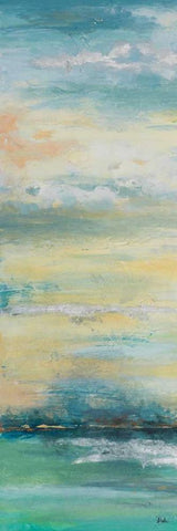 Misty Morning Panel I White Modern Wood Framed Art Print with Double Matting by Pinto, Patricia