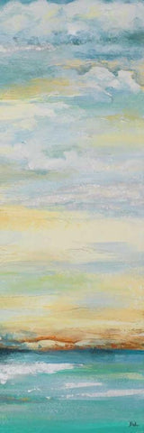 Misty Morning Panel II Black Ornate Wood Framed Art Print with Double Matting by Pinto, Patricia