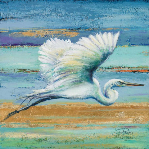 Great Egret I Black Modern Wood Framed Art Print by Pinto, Patricia