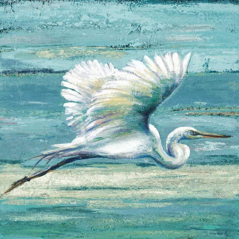Great Egret I Black Ornate Wood Framed Art Print with Double Matting by Pinto, Patricia