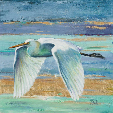 Great Egret II Black Modern Wood Framed Art Print by Pinto, Patricia