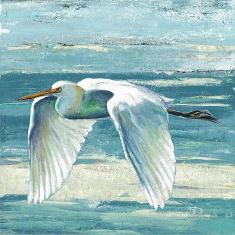 Great Egret II Black Modern Wood Framed Art Print with Double Matting by Pinto, Patricia
