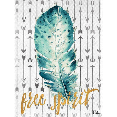 Free Spirit Feather White Modern Wood Framed Art Print by Pinto, Patricia