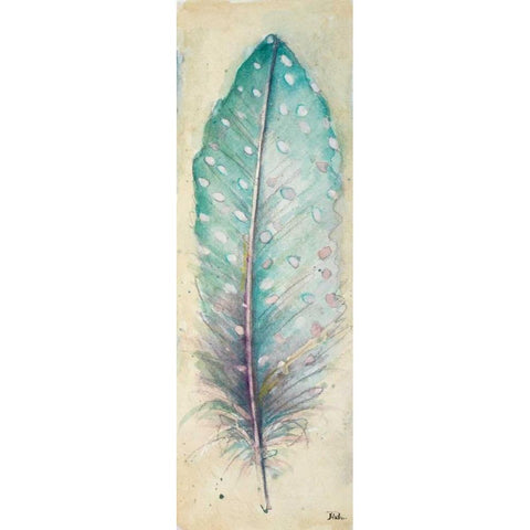 Watercolor Feather I Black Modern Wood Framed Art Print with Double Matting by Pinto, Patricia