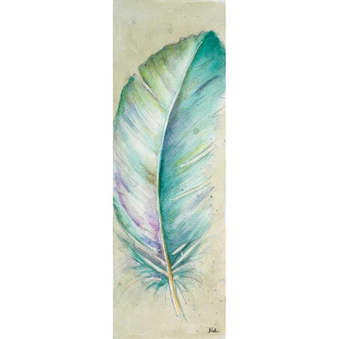 Watercolor Feather II Black Modern Wood Framed Art Print by Pinto, Patricia