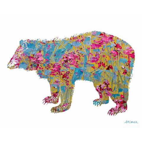 Colorful Bear Black Modern Wood Framed Art Print with Double Matting by Coolick, Ann Marie