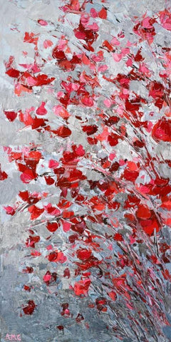 Sakura Tree I White Modern Wood Framed Art Print with Double Matting by Coolick, Ann Marie