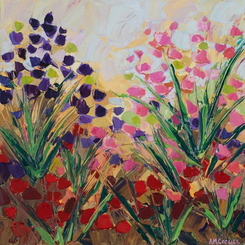 Floral Fields III White Modern Wood Framed Art Print by Coolick, Ann Marie