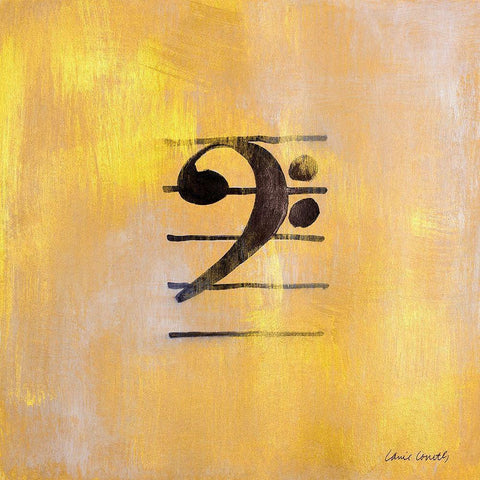 Bass Clef Black Modern Wood Framed Art Print with Double Matting by Loreth, Lanie