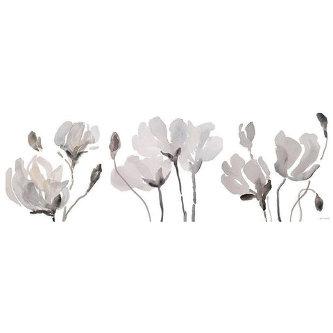 Tonal Magnolias Panel White Modern Wood Framed Art Print by Loreth, Lanie