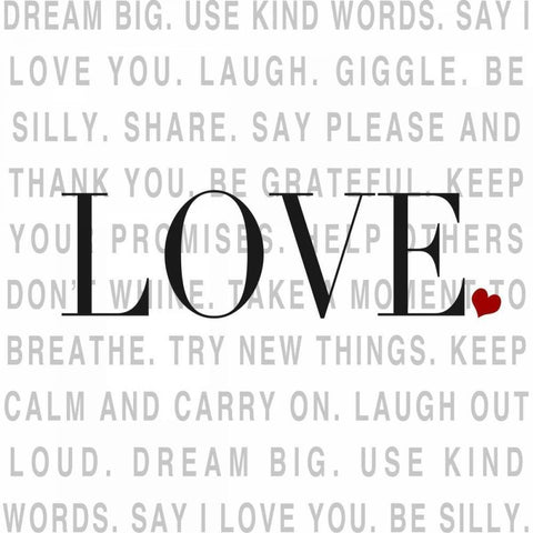 Love and Life I Black Modern Wood Framed Art Print by SD Graphics Studio