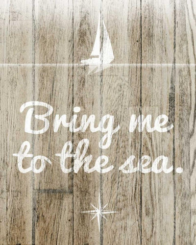 To the Sea White Modern Wood Framed Art Print with Double Matting by SD Graphics Studio