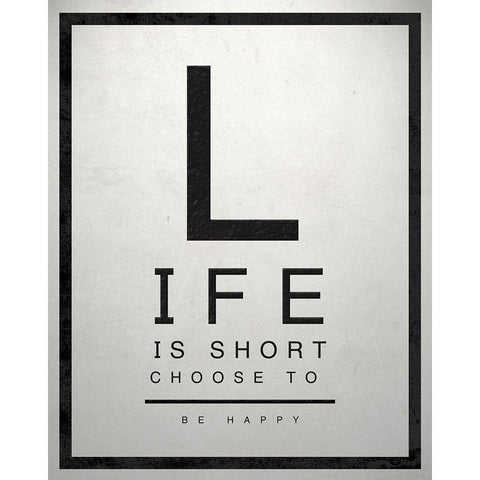 Inspirational Eye Chart IV Black Modern Wood Framed Art Print with Double Matting by SD Graphics Studio