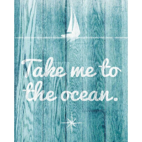 To the Ocean White Modern Wood Framed Art Print by SD Graphics Studio