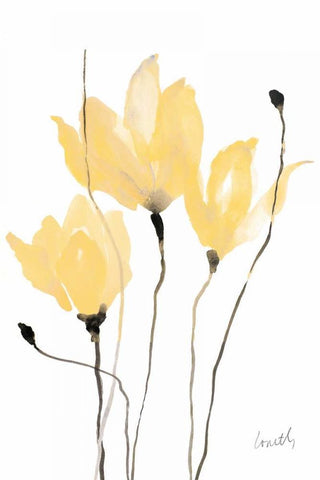 Yellow Sway Black Ornate Wood Framed Art Print with Double Matting by Loreth, Lanie