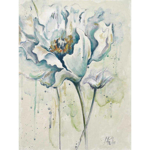 Fresh Poppies I White Modern Wood Framed Art Print by Pinto, Patricia