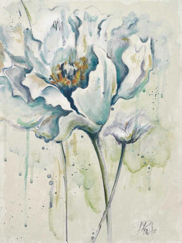 Fresh Poppies I White Modern Wood Framed Art Print with Double Matting by Pinto, Patricia