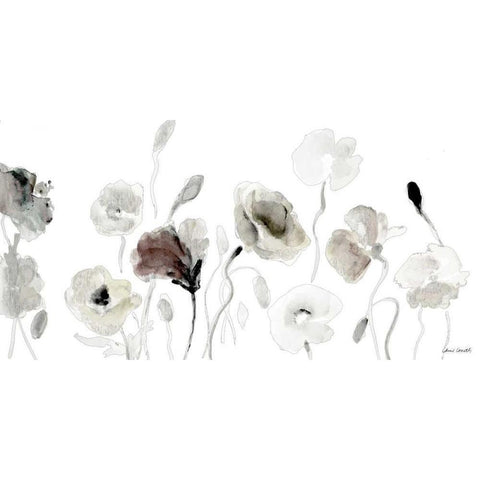 Muted Poppies White Modern Wood Framed Art Print by Loreth, Lanie