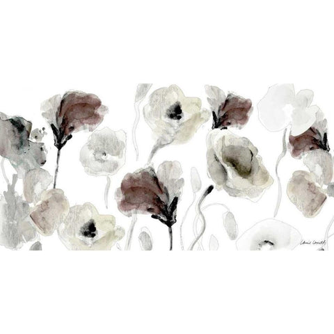 Autumn Poppies Black Modern Wood Framed Art Print with Double Matting by Loreth, Lanie