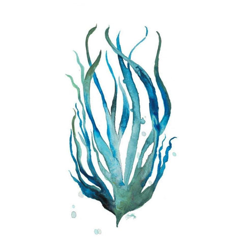 Aqua Creatures III White Modern Wood Framed Art Print by Medley, Elizabeth