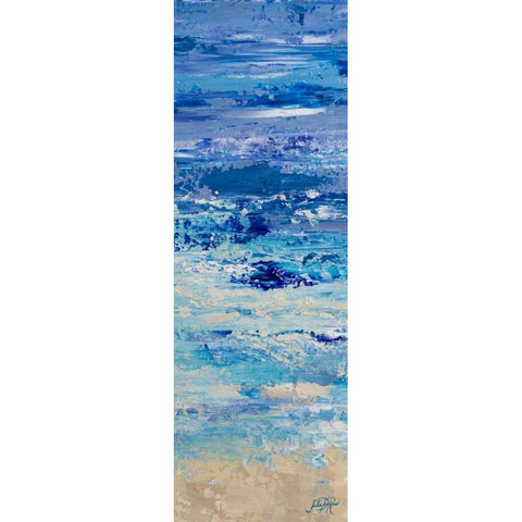 Oceans in Abstract Panel I Black Modern Wood Framed Art Print by DeRice, Julie