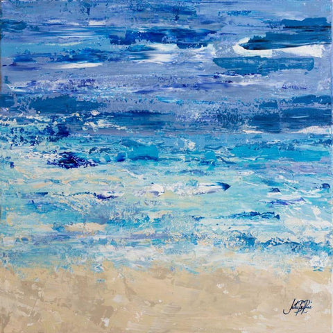 Oceans in Abstract White Modern Wood Framed Art Print by DeRice, Julie
