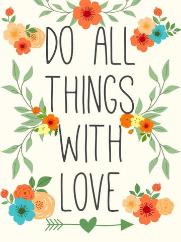 Heart and Love I Black Ornate Wood Framed Art Print with Double Matting by SD Graphics Studio