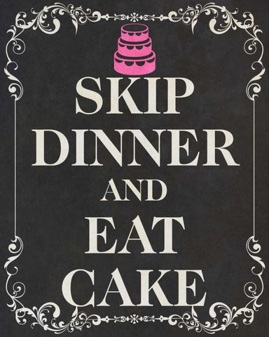 Eat Cake Pink II Black Ornate Wood Framed Art Print with Double Matting by SD Graphics Studio
