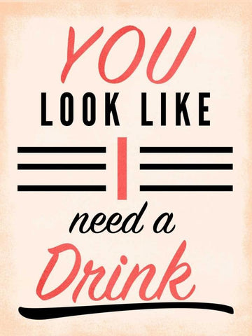 Need a Drink II Black Ornate Wood Framed Art Print with Double Matting by SD Graphics Studio