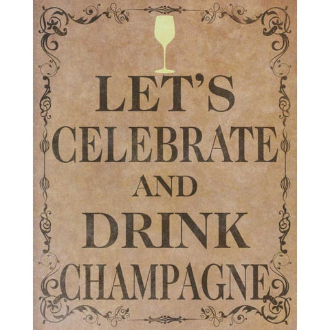 Celebrate and Cheer II Black Modern Wood Framed Art Print with Double Matting by SD Graphics Studio