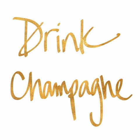 Drink Champagne White Modern Wood Framed Art Print by Studio, Sd Graphics