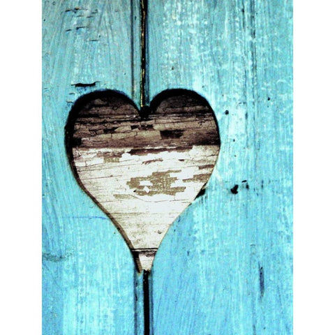 Wood Heart Black Modern Wood Framed Art Print with Double Matting by Peck, Gail
