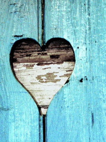 Wood Heart Black Ornate Wood Framed Art Print with Double Matting by Peck, Gail