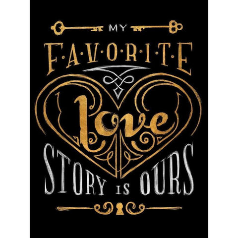 Black and Gold Love Story White Modern Wood Framed Art Print by SD Graphics Studio