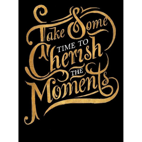 Cherish The Moments Border Black Modern Wood Framed Art Print with Double Matting by Sundance Studios