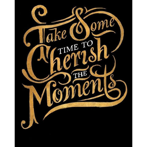 Cherish The Moments Black Modern Wood Framed Art Print by SD Graphics Studio