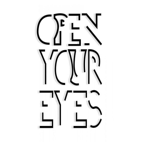 Open Your Eyes Black Modern Wood Framed Art Print by SD Graphics Studio