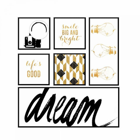 Dream Pack White Modern Wood Framed Art Print by SD Graphics Studio