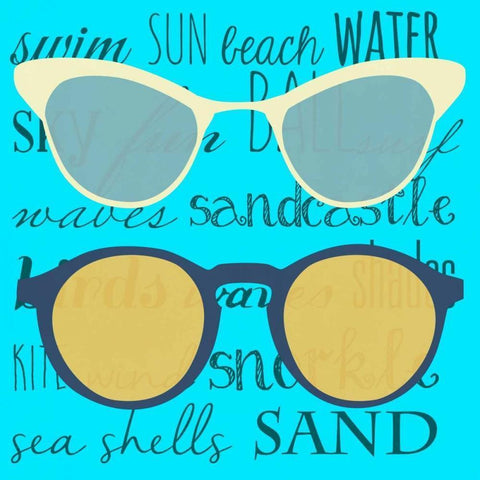 Coastal Shades I White Modern Wood Framed Art Print by SD Graphics Studio