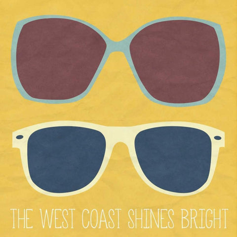 West Coast II Black Modern Wood Framed Art Print with Double Matting by Studio, SD Graphics