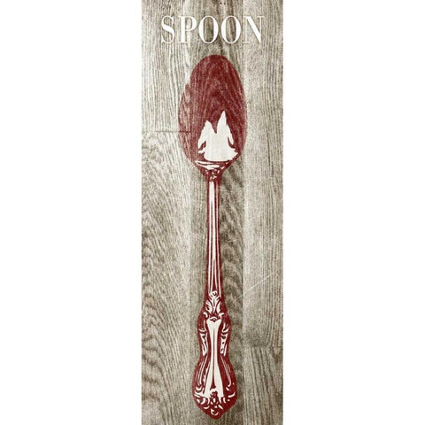Fork and Spoon on Wood II White Modern Wood Framed Art Print by Studio, Sd Graphics