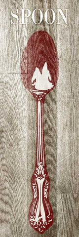 Fork and Spoon on Wood II White Modern Wood Framed Art Print with Double Matting by Studio, Sd Graphics