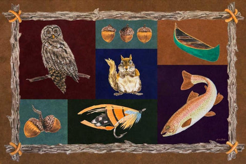 Elements of Nature Rectangle I Black Ornate Wood Framed Art Print with Double Matting by Baliko, Linda