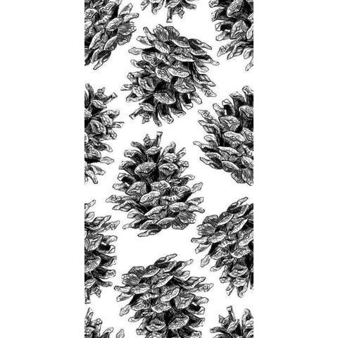 Pinecone Pattern BandW Gold Ornate Wood Framed Art Print with Double Matting by Baliko, Linda