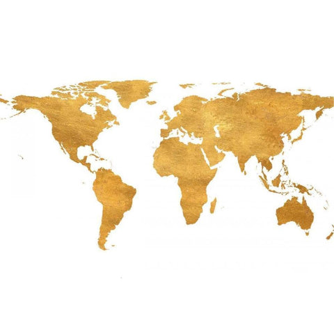 Gold World Map Gold Ornate Wood Framed Art Print with Double Matting by Studio, Sd Graphics