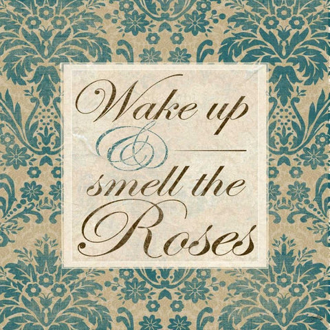 Wake Up And Smell The Roses Black Modern Wood Framed Art Print with Double Matting by Medley, Elizabeth