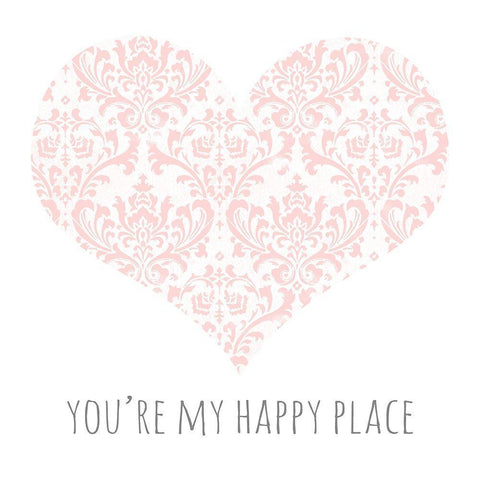 Youre My Happy Place White Modern Wood Framed Art Print with Double Matting by Medley, Elizabeth