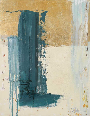 The Blue Stain White Modern Wood Framed Art Print with Double Matting by Pinto, Patricia